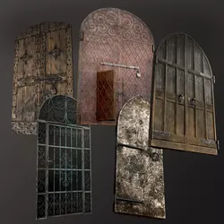 Five Medieval Doors 3D Model Pack