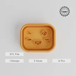 Kawaii Face Cookie Cutter & Stamp Set, Cute Expression Tool for Cookies & Fondant, 3 Sizes, 6 Pieces