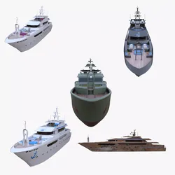 Luxury Super Yacht Pack - 5 Modern Motor Yacht Collection PBR