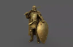 Medieval warrior statue 3D model 3D model