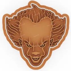 Pennywise Realistic Face - Cookie Cutter & Stamp - 8 cm