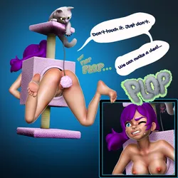 Pinup Comic Scene, Nsfw girl, 3d printable cat tree