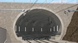 Railway Tunnel Section Wide Bend 3D model