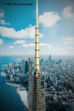 Skyscraper The Illinois-Frank Lloyd Wright 3D model