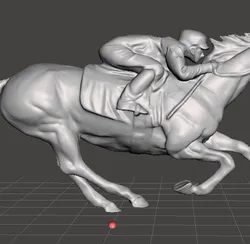 STL file race horse with jockey