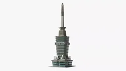 Tiered Office Skyscraper with Spire 3D model