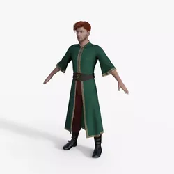 Villager Rigged Low-poly 3D model