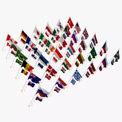 Wall Flags World Collection Set 3D model