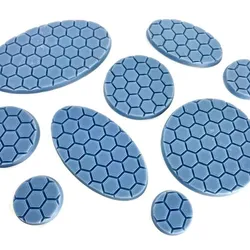 33-Piece Round Base Set with Magnet Slots: Hex Metal Panel