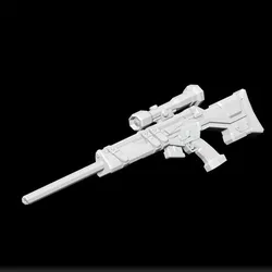 Sniper Rifle Low Poly 3D Model - Game-Ready STL File - FPS Weapon Asset - Unity/Unreal Engine Compatible - Optimized Polygon Design