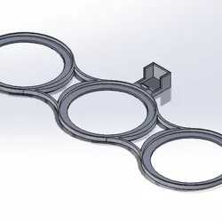 60mm Minimalist 3 Unit Movement Tray with Dice Holder