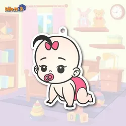 BABY GIRL CRAWLING KEYCHAIN