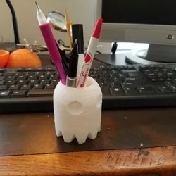 Pacman ghost pencil holder