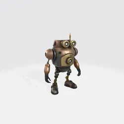 Steampunk Robot with Retro Futuristic Design and Mechanical Details