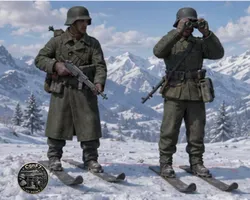 WWII Winter Observation Team with Binoculars 3D print model