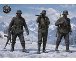 WWII Winter Patrol Squad  3 Soldiers STL 3D print model