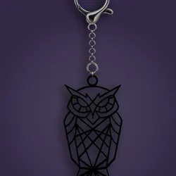 Geometric Owl Keychain