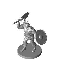 Half Orc Barbarian with Battle Axe and Shield
