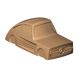 Ribbed Mercedes 300SL gullwing grille and sides car sculpture 3D print model