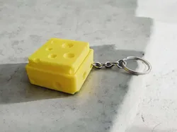 Cheesy clicker keychain v2 full cheese fidget - Free 3D Print Model