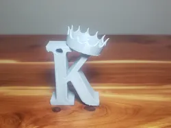 "K" With A Crown Keychain - Free 3D Print Model