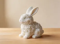 Bunny with rose flowers - Free 3D Print Model