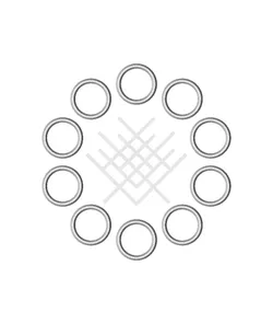 Floating Ten Rings Necklace (3D print on fabric)