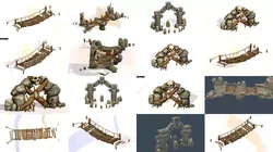 3d Assets buildings structures prehistoric  symbols totems 3D Model Pack