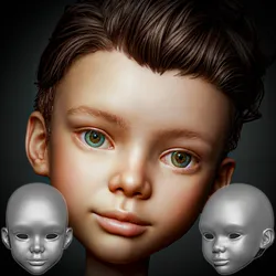 Adrian - bjd boy, bjd Head, Head doll, Bjd HeadArt, 3d HeadModel, baby face stl printing