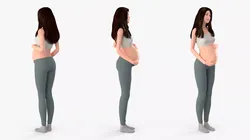 Asian Pregnant Woman Rigged 3D model