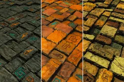Aztec Stone Wall - Game Textures Low-poly 3D model
