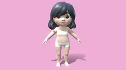 Base Mesh Pack - Cartoon Girl Kid ( Rigged )