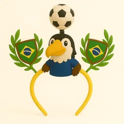 Brazil Fan Headband - Eagle Mascot Edition | World Cup 2026 Supporter Accessory | 3D Printable Headwear (STL + 3MF) World Cup 2026