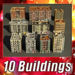 Building Collection 91 - 100 Low-poly 3D model