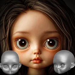 Camillia - Custom BJD Doll Head - Unique OOAK 3D Print File