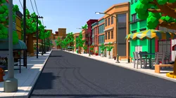 Cartoon Town 3D model