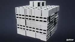 CONSTRUCTION - Cinder Stack 01 - LOW POLY Low-poly 3D model