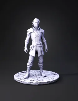 Create a high detail 3D character model of a fantasy male elf rogue wi