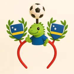Curaçao Fan Headband - Iguana Mascot Edition | World Cup 2026 Soccer Accessory | 3D Printable Supporter Headwear (STL + 3MF) World Cup 2026