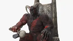 Demon King on Ritual Throne Rigged 3D model