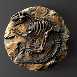 Dinosaur Fossil Relief 3D print model