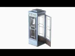 Dirty Telephone booth with payphone AMT-47 3D model