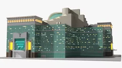 Dome Top Retail Complex Illuminated 3D model