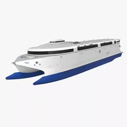 Electric Passenger Catamaran Ferry White 3D model