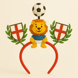 England Fan Headband - Three Lions Mascot Edition | World Cup 2026 Soccer Accessory | 3D Printable Supporter Headwear World Cup 2026