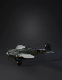 green riveted twin engine bomber aircraft with dark green camouflage
