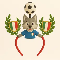 Italy Fan Headband - Wolf Mascot Edition | World Cup 2026 Soccer Accessory | 3D Printable Supporter Headwear World Cup 2026