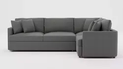 Modern L-Shaped Sectional Sofa 03 - Charcoal Grey Fabric Low-poly 3D model
