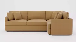 Modern L-Shaped Sectional Sofa 04 - Camel Fabric Low-poly 3D model