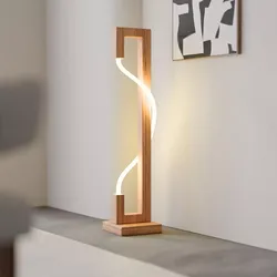 Modern S-Curve Wooden LED Floor Lamp - 3D Model 3D model